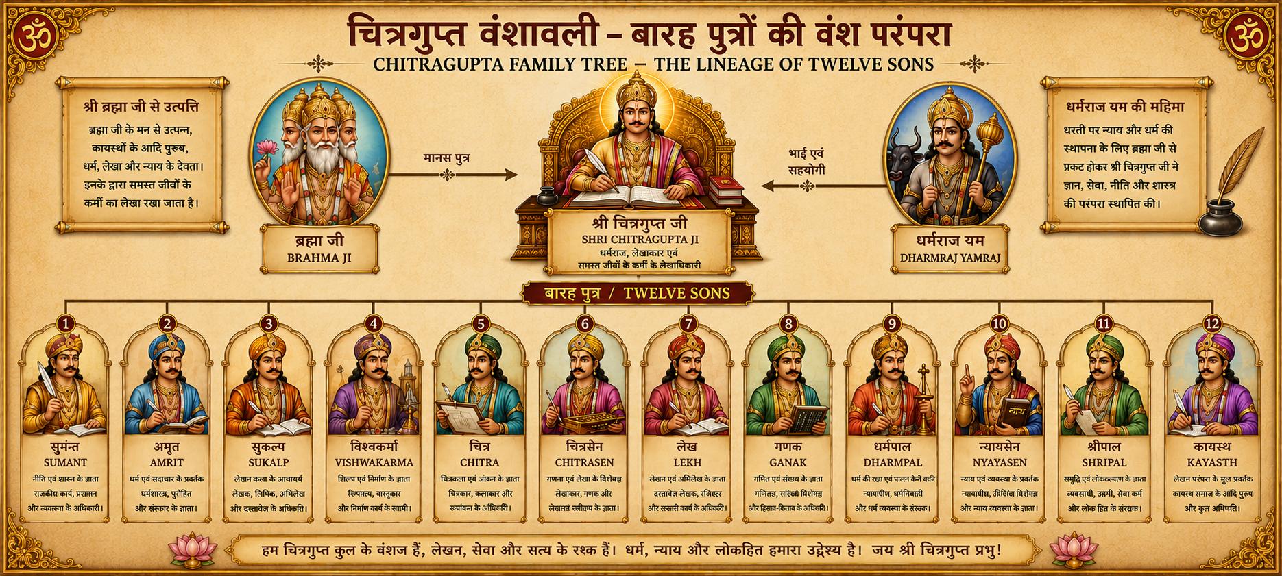 Chitragupta Family Tree Illustration